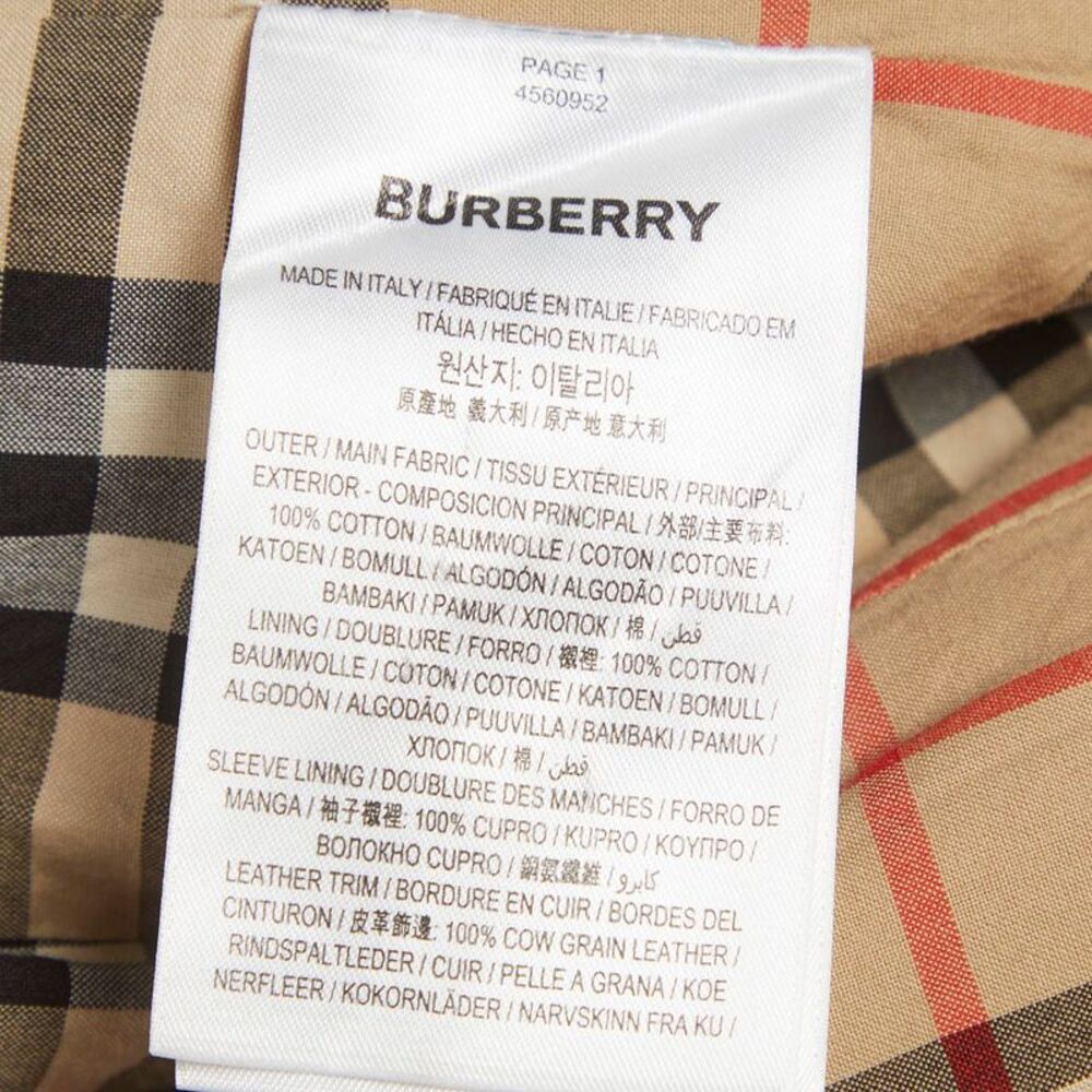 Burberry Beige Gabardine Belt Detail Trench Coat M - Picture 5 of 6